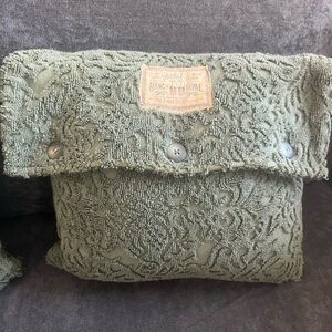 Double D Ranch Home set of 2 Textured Green Accent Pillows